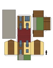 ocuklar iin hazr ev model maketi ablonu, paper craft model house